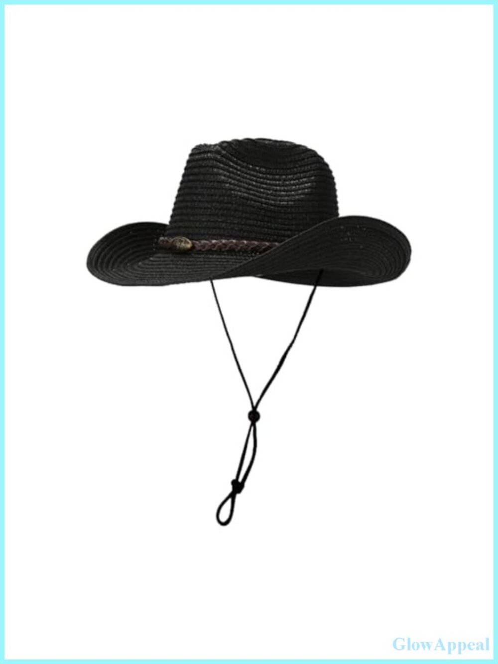Foldable Cowboy Straw Hat, Wide Brim Adjustable Cowgirl